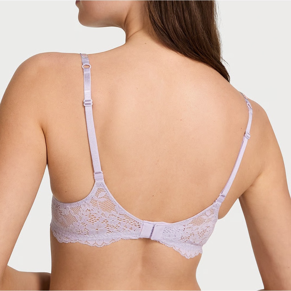 Victoria secret Twinkle Strap Lace ClassicCoverageDemi Bra Feather Lilac purple - Picture 3 of 6